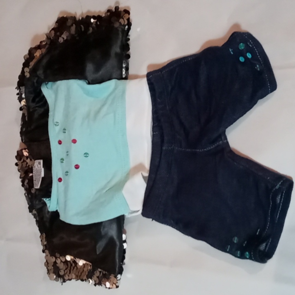 Build A Bear Sequined Top & Shorts Outfit